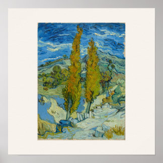 Dos Álamos por Van Gogh - Póster Cuadrado