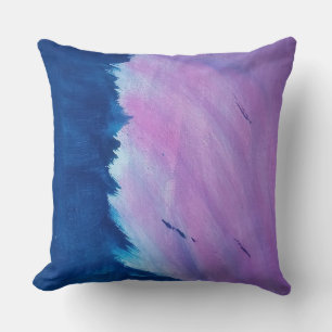 Dos almohadas abstrantes rosas y azules
