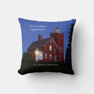 Dos almohadas cuadradas del faro Harbors