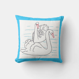 Dos almohadas de Personalizado de dibujo de cisne