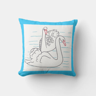 Dos almohadas de Personalizado de dibujo de cisne