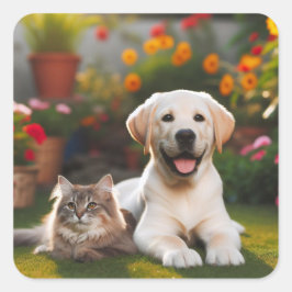 Dos amables pegatinas de mejor amigo