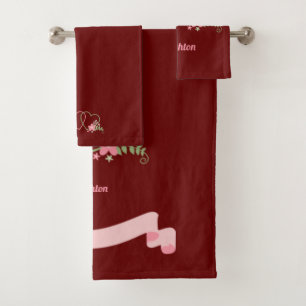 Dos amantes del corazón diseñan toallas de baño