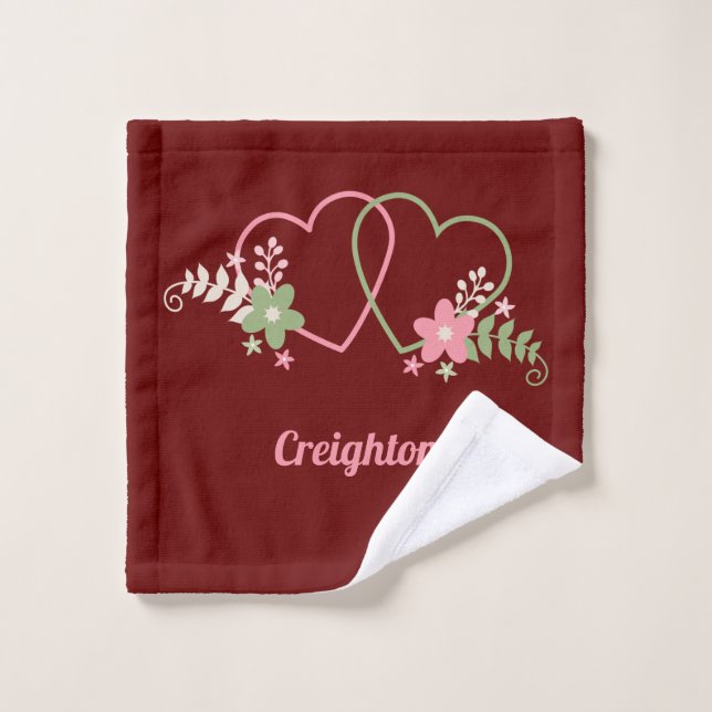 Dos amantes del corazón diseñan un juego de toalla (Toallita)