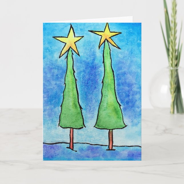 Dos árboles de Navidad altos (Anverso)