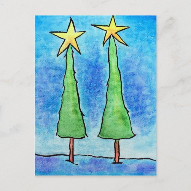 Dos árboles de Navidad altos (Anverso)