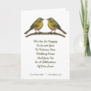 Dos Aves Pequeñas: Invitación a una boda simple y 