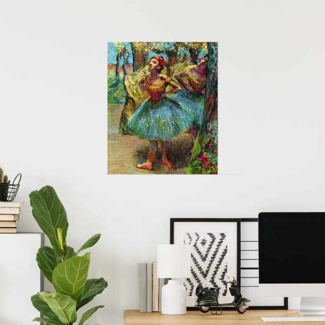Dos bailarinas de Edgar Degas, arte de ballet vint (Oficina en casa)