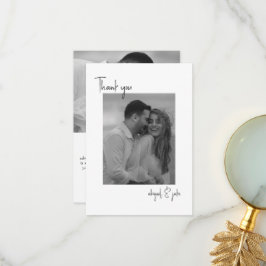 Dos Bodas de fotos B/W Mensaje de agradecimiento