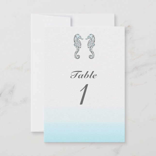 Dos caballitos de mar Elegante número de mesa de b (Anverso)