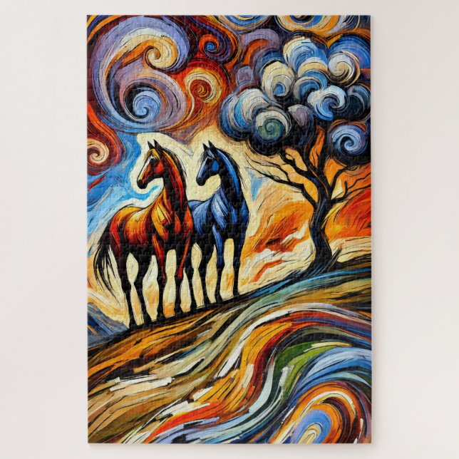 Dos caballos rompecabezas de 1000 piezas (Vertical)