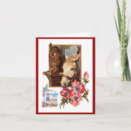 Dos caballos - Una tarjeta de Navidades brillante 