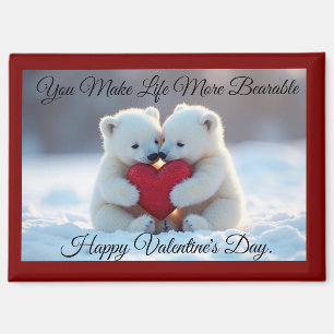 Dos Cachorros de Oso Polar Imán de San Valentín