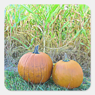 Dos calabazas con sabor en los Pegatinas de Hallow