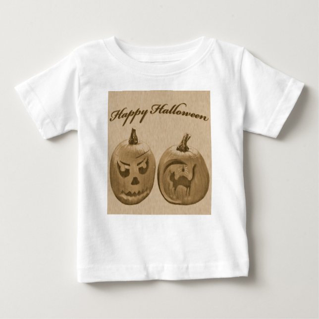 Dos calabazas feliz camiseta de Halloween (Anverso)