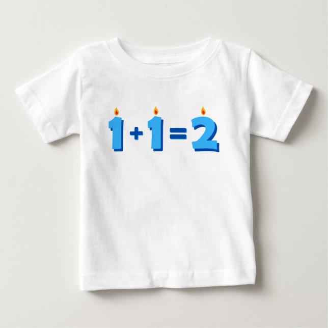 Dos camisetas azul de bebé de segundo cumpleaños (Anverso)