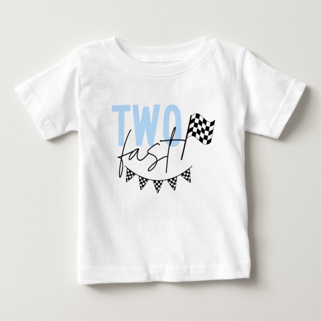 Dos camisetas de cumpleaños de Racecar Rápido (Anverso)