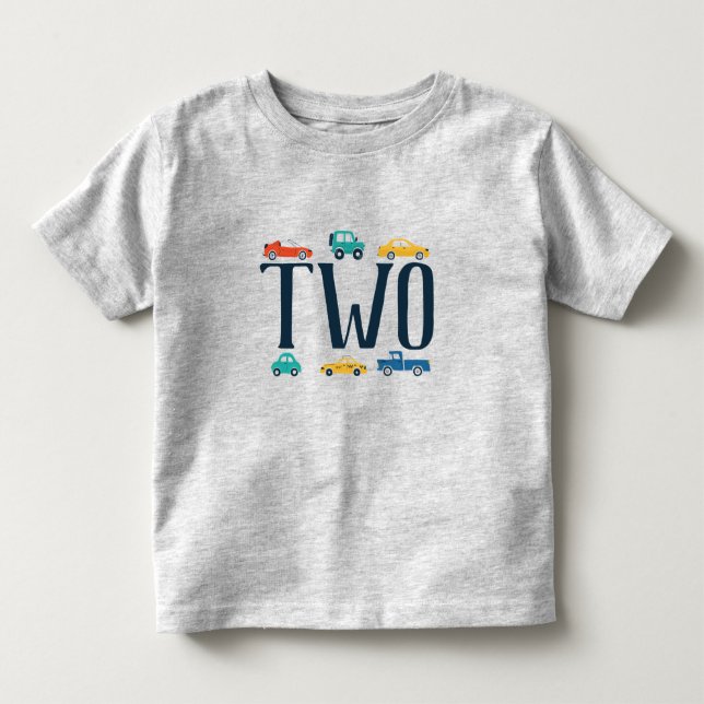 Dos camisetas de cumpleaños de transporte (Anverso)