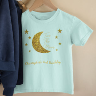 Dos camisetas de cumpleaños número 2 de la luna