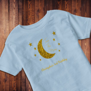 Dos camisetas de cumpleaños número 2 de la luna
