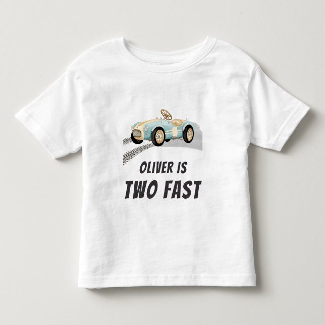 Dos camisetas de Fiesta de cumpleaños de Fast Race (Anverso)