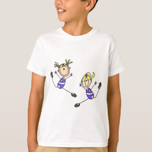 Dos camisetas de gimnasta de chicas rubias y regal