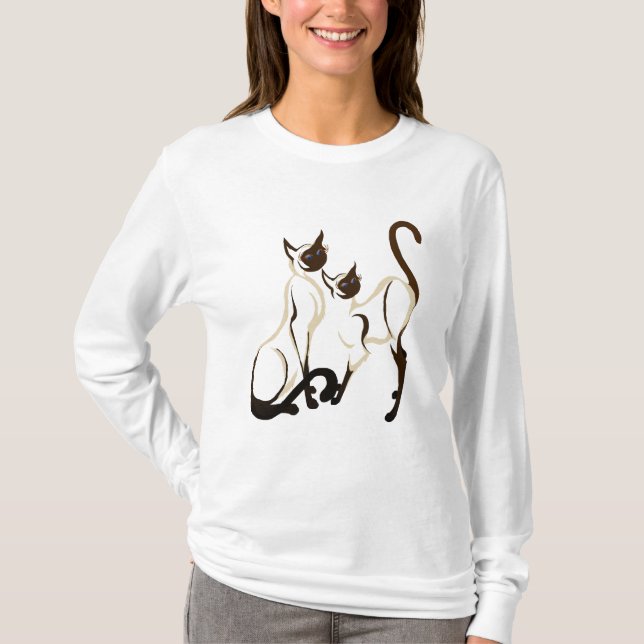 Dos camisetas de los gatos siameses (Anverso)