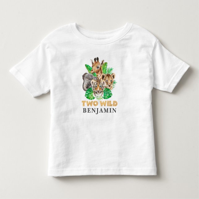 Dos camisetas salvajes de bebé de la jungla de cum (Anverso)