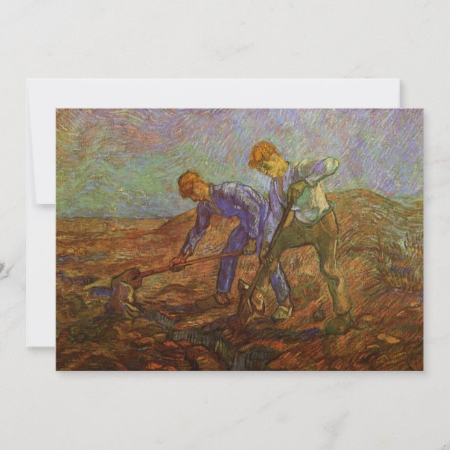 Dos campesinos cavando de Vincent van Gogh (Anverso)
