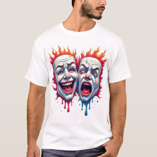 Dos caras de la vida - Camiseta de la máscara de l