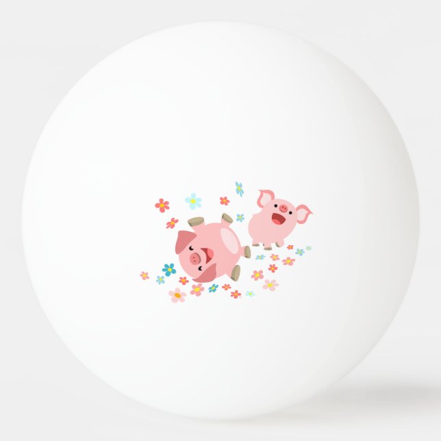 Dos cerdos Personalizados en la bola de primavera  (Anverso)