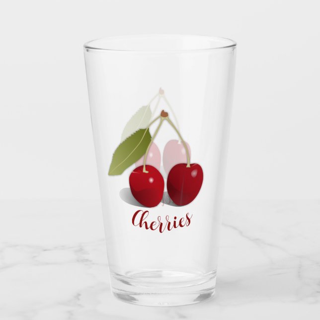 Dos cerezas diseñan Tumbler de Vidrio Beber (Anverso)