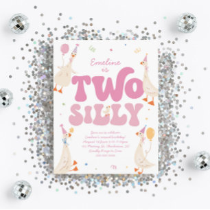 Dos Chicas de invitaciones de cumpleaños Goose Sil