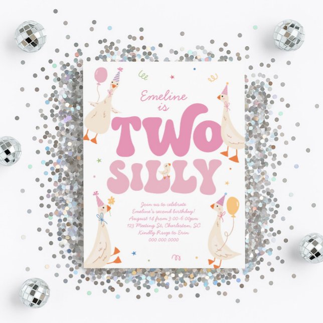 Dos Chicas de invitaciones de cumpleaños Goose Sil (Subido por el creador)
