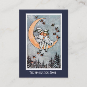 Dos chicas en la tarjeta de visita imaginativa de