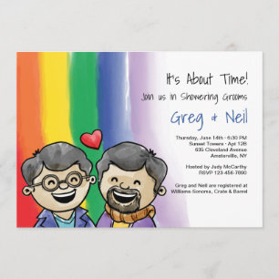 Dos chicos felices invitación a la ducha gay