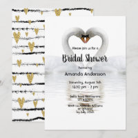 Dos cisnes enamorados de la invitación a la ducha 