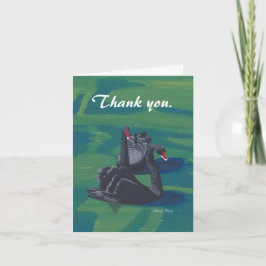 Dos Cisnes Negros Nadando Tarjetas Gracias