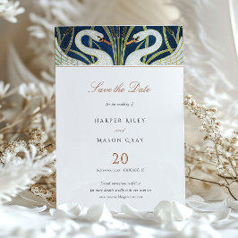 Dos cisnes salvan la invitación a la boda de fecha