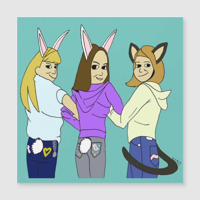 Dos conejitos y un gatito (Anverso)