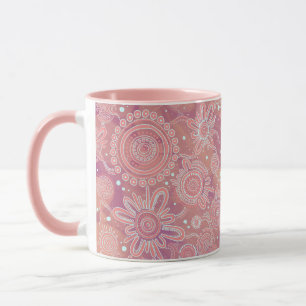 Dos "Conexiones" de la taza de arte indígena con t