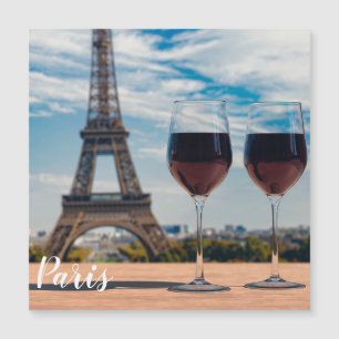 Dos copas de vino con Torre Eiffel