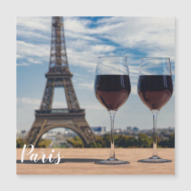 Dos copas de vino con Torre Eiffel (Anverso)
