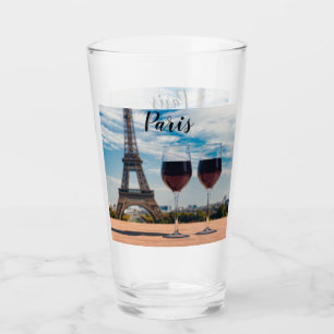 Dos copas de vino con Torre Eiffel