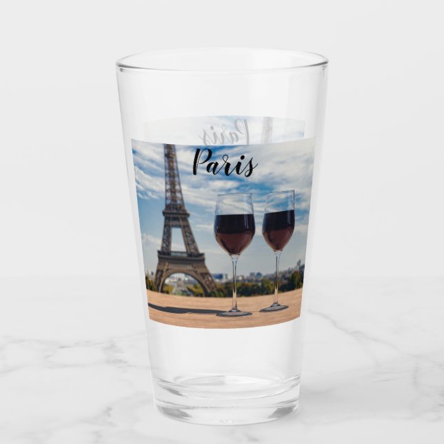 Dos copas de vino con Torre Eiffel (Anverso)