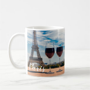 Dos copas de vino con Torre Eiffel