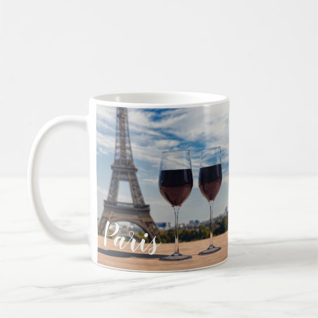 Dos copas de vino con Torre Eiffel (Izquierda)