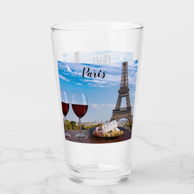 Dos copas de vino en un café en París (Anverso)