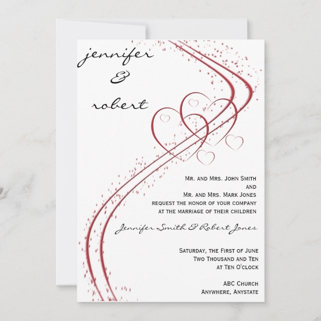 Dos corazones como una invitación (Anverso)