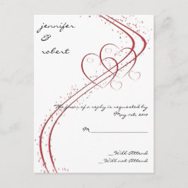 Dos corazones como una tarjeta de respuesta